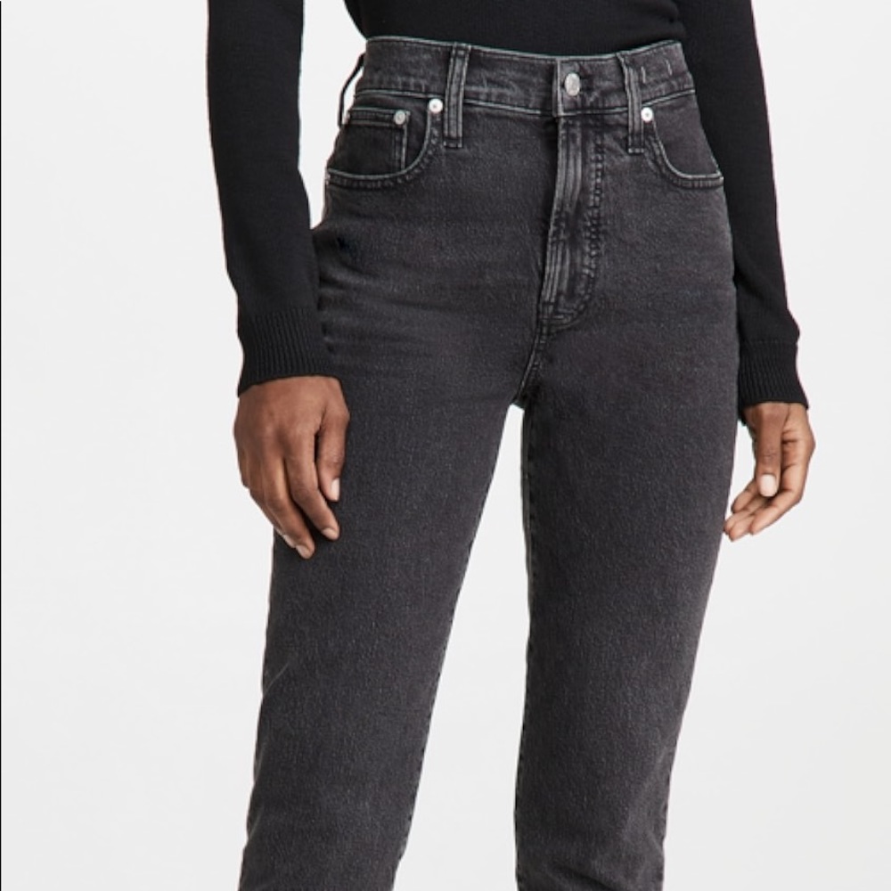 Madewell Perfect Vintage Crop Jean Black Lunar Wash Size 24